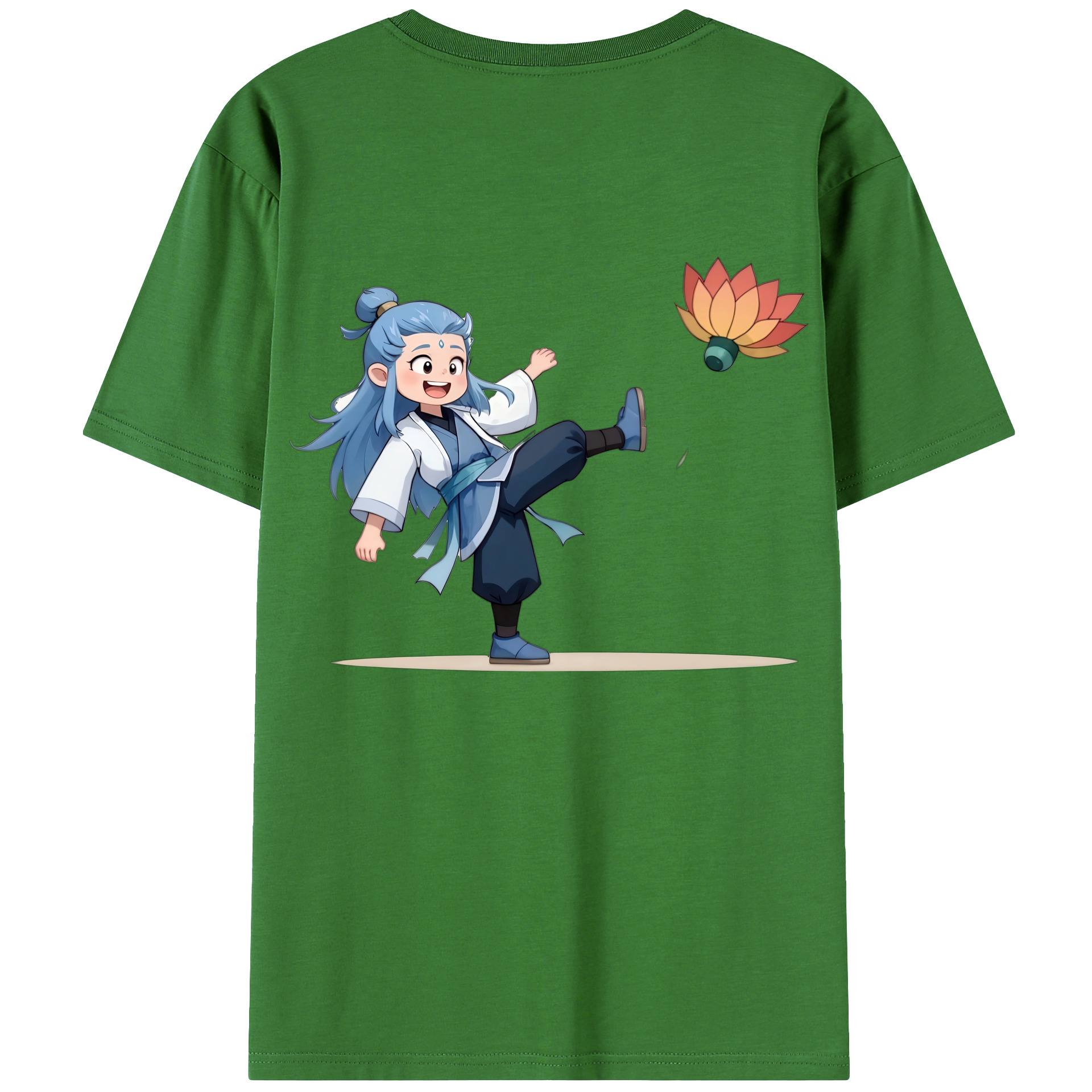 （画像用） Ne Zha 2 ナタ 魔童の大暴れ レディース半袖Tシャツ(バックプリント)